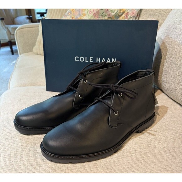 Cole Haan Midland Leather Chukka Boot Men’s Size 12M Black NIB Water Resistant main image 6